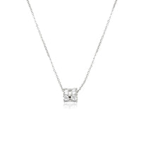 CHOMEL Cubic Zirconia Tunnel Rhodium Necklace