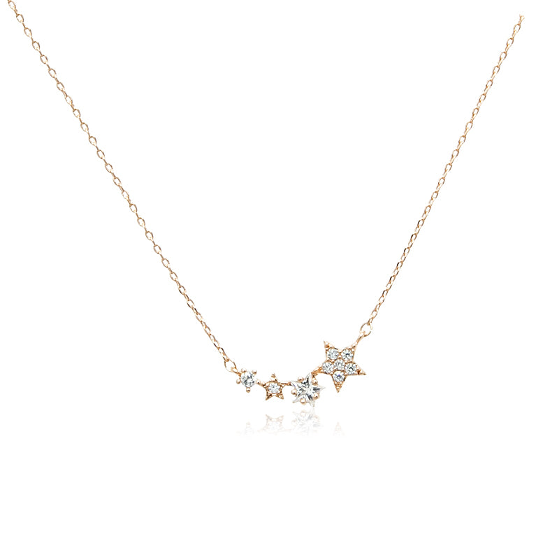 CHOMEL Cubic Zirconia 4 Star Rosegold Necklace