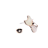 Cat Simulated Moonstone Earrings.