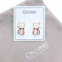 Cat Simulated Moonstone Earrings.