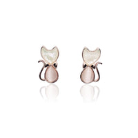 Cat Simulated Moonstone Earrings.