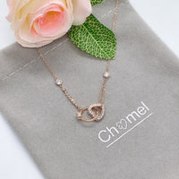 Interlocking Heart & Ring Necklace.