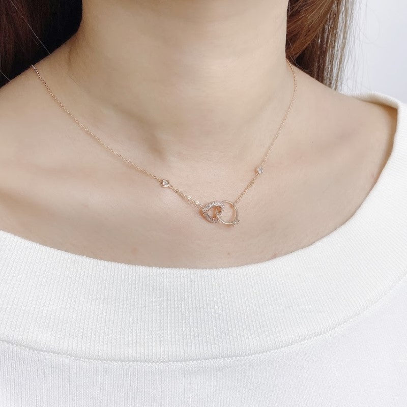 Interlocking Heart & Ring Necklace.