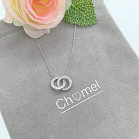 Interlocking Circle Cubic Zirconia Necklace - CHOMEL