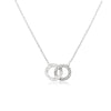 CHOMEL Cubic Zirconia Interlocking Circle Rhodium Necklace