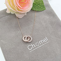 Interlocking Circle Cubic Zirconia Necklace - CHOMEL