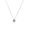 CHOMEL Cubic Zirconia Solitaire Rhodium Necklace