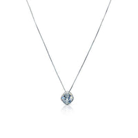 CHOMEL Cubic Zirconia Solitaire Rhodium Necklace