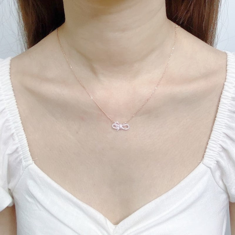 Ribbon Cubic Zirconia Necklace.