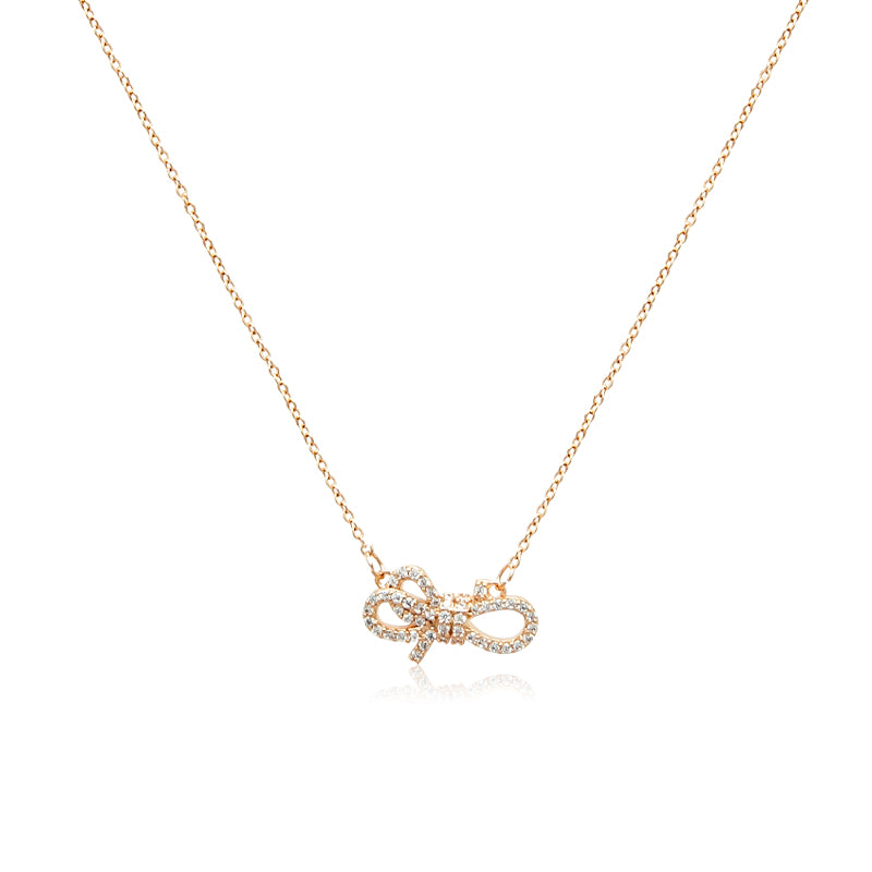 CHOMEL Cubic Zirconia Ribbon Rosegold Necklace