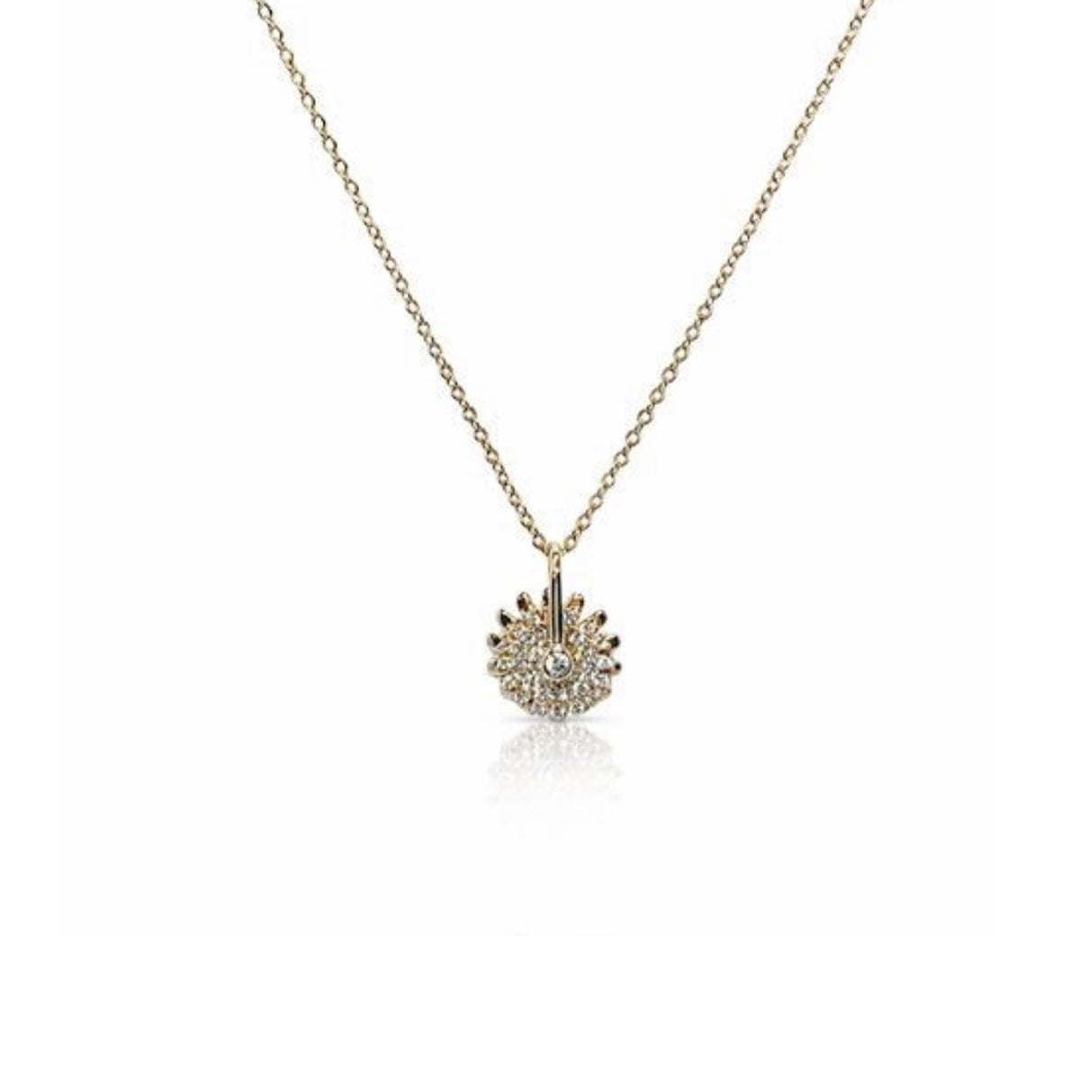CHOMEL Cubic Zirconia Round Moving Disc Pendant Rosegold Necklace