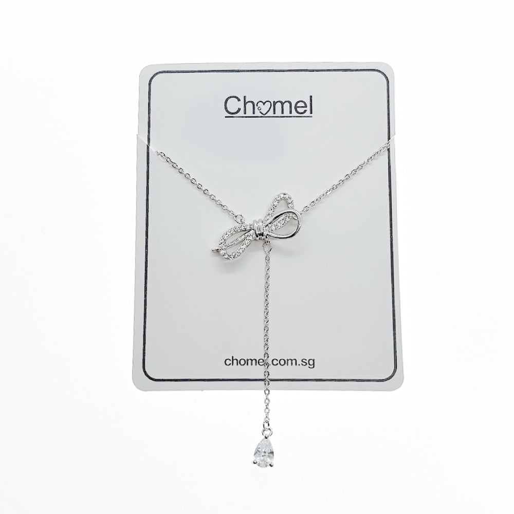 Ribbon Cubic Zirconia Necklace - CHOMEL