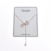Ribbon Cubic Zirconia Necklace - CHOMEL