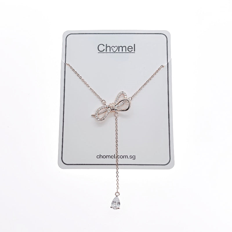 Ribbon Cubic Zirconia Necklace - CHOMEL