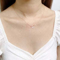 Moon & Star Cubic Zirconia Necklace.
