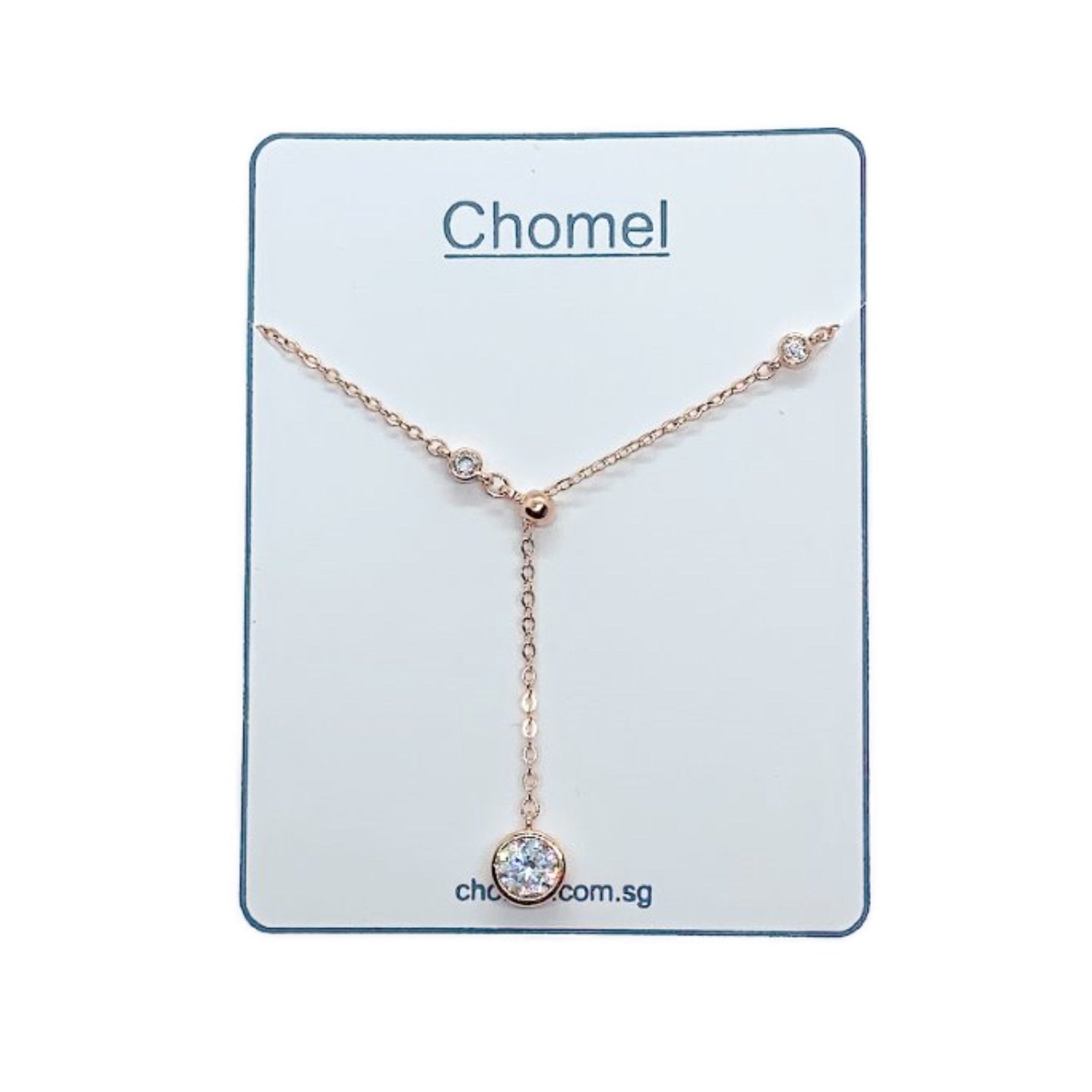 Cubic Zirconia Pendant Drop Necklace.