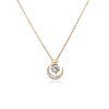 CHOMEL Cubic Zirconia Crescent Moon with Star Rosegold Necklace