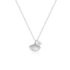 CHOMEL Cubic Zirconia Gingko Leaf Rhodium Necklace