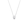 CHOMEL Cubic Zirconia Diamond Shaped Pendant with Cubic  Zirconia Solitaire Rhodium Necklace