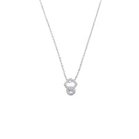 CHOMEL Cubic Zirconia Diamond Shaped Pendant with Cubic  Zirconia Solitaire Rhodium Necklace