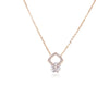 CHOMEL Cubic Zirconia Diamond Shaped Pendant with Cubic  Zirconia Solitaire Rosegold Necklace