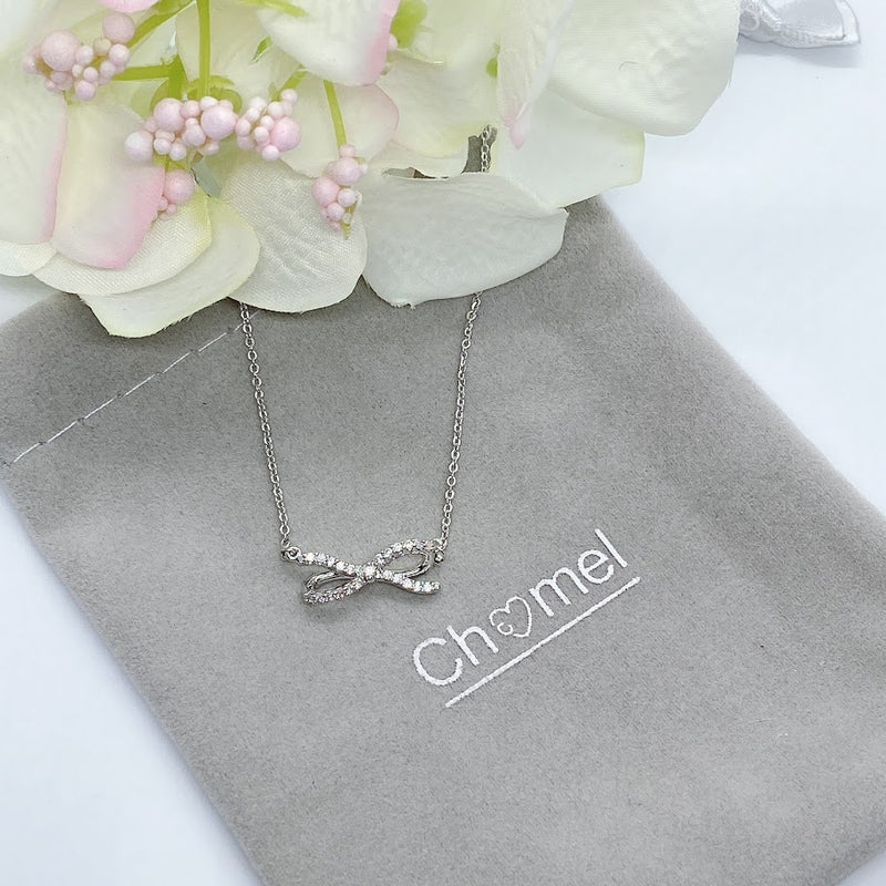 Ribbon Cubic Zirconia Necklace.