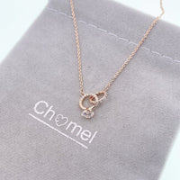 Interlocking Ring Cubic Zirconia Necklace.