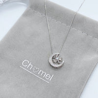 Moon and Star Cubic Zirconia Necklace.