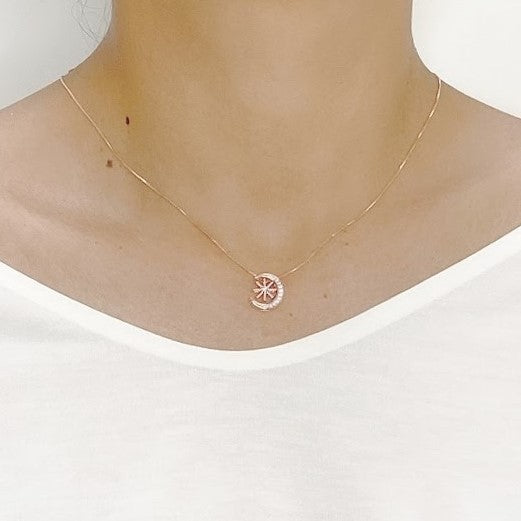 Moon & Star Cubic Zirconia Necklace.