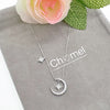 Moon & Star Cubic Zirconia Necklace - CHOMEL