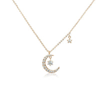 Moon & Star Cubic Zirconia Necklace - CHOMEL