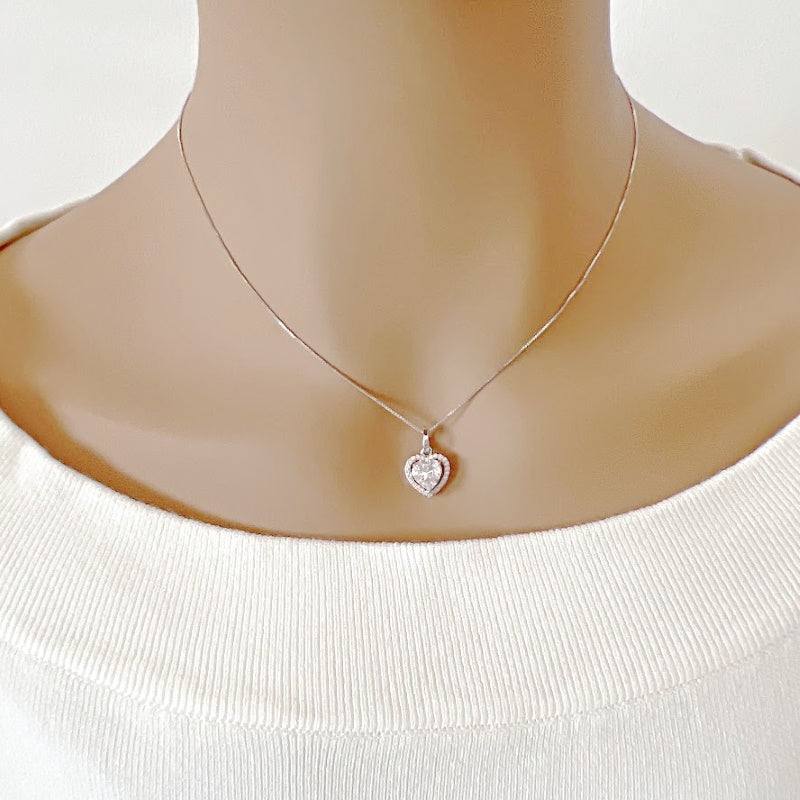 Heart Cubic Zirconia Necklace - CHOMEL