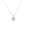 CHOMEL Cubic ZIrconia Heart Pendant Rhodium Necklace