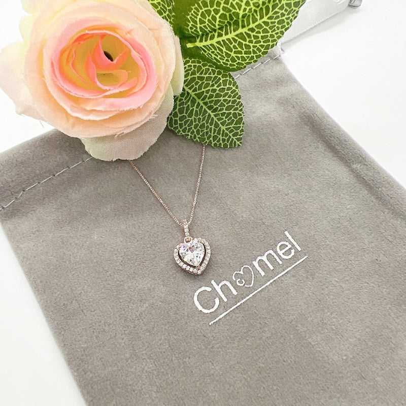 Heart Cubic Zirconia Necklace - CHOMEL