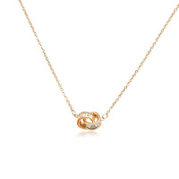 CHOMEL Cubic Zirconia Interlocking Ring Rosegold Necklace