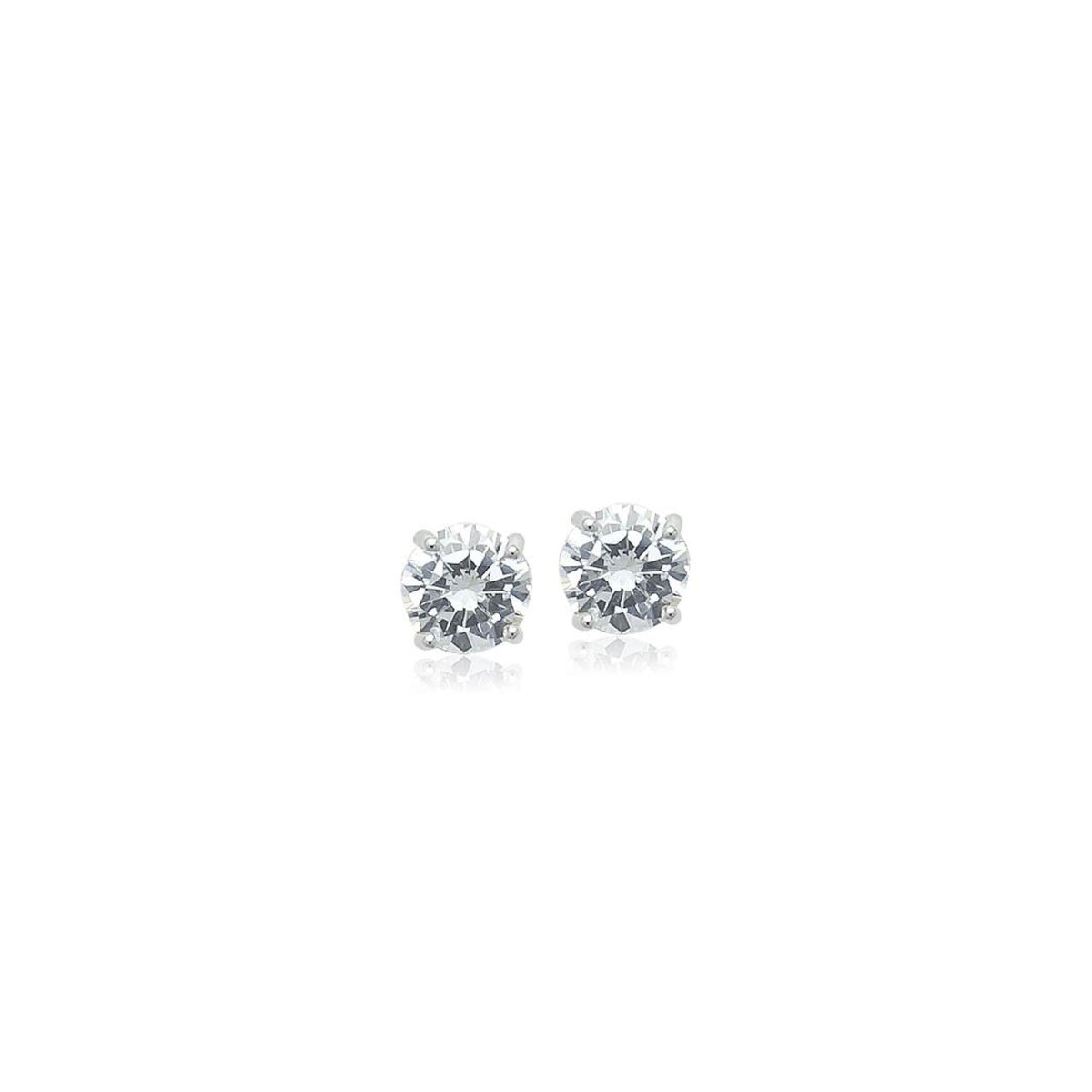 4mm Cubic Zirconia Solitaire Earrings.