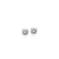 4mm Cubic Zirconia Solitaire Earrings.