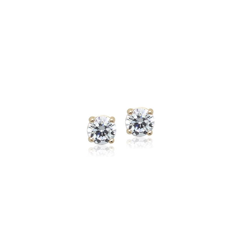 4mm Cubic Zirconia Solitaire Earrings.