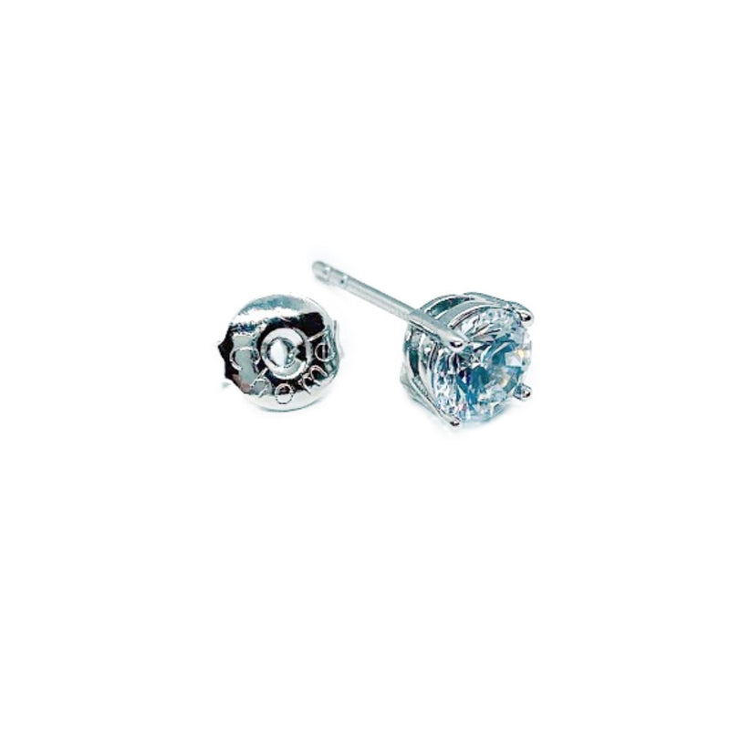 6mm Cubic Zirconia Solitaire Earrings.