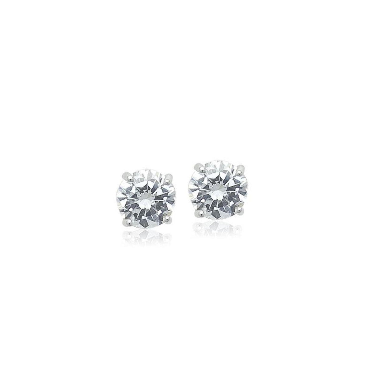 6mm Cubic Zirconia Solitaire Earrings.