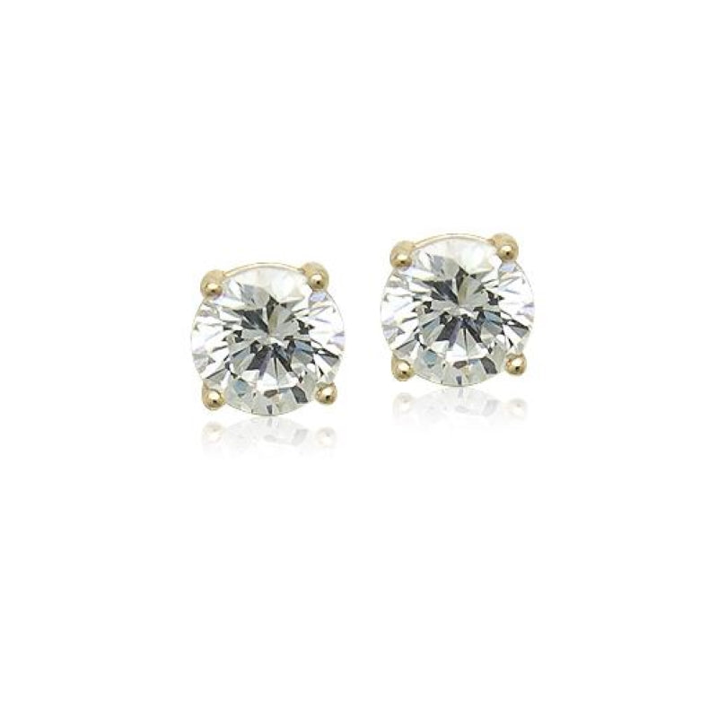 8mm Cubic Zirconia Solitaire Stud Earring.