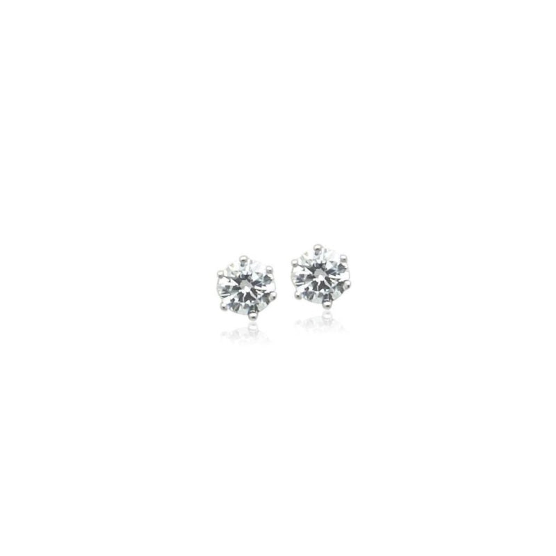 4mm Cubic Zirconia Solitaire Earrings.