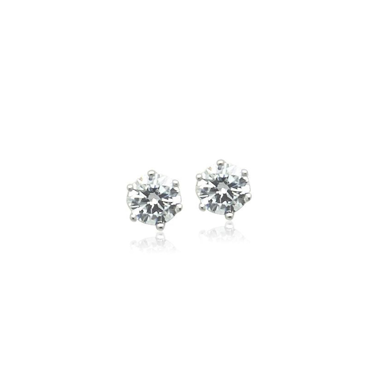 6mm Solitaire Cubic Zirconia Earring.