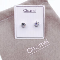 7mm Cubic Zirconia Solitaire Stud Earring.