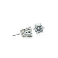 7mm Cubic Zirconia Solitaire Stud Earring.