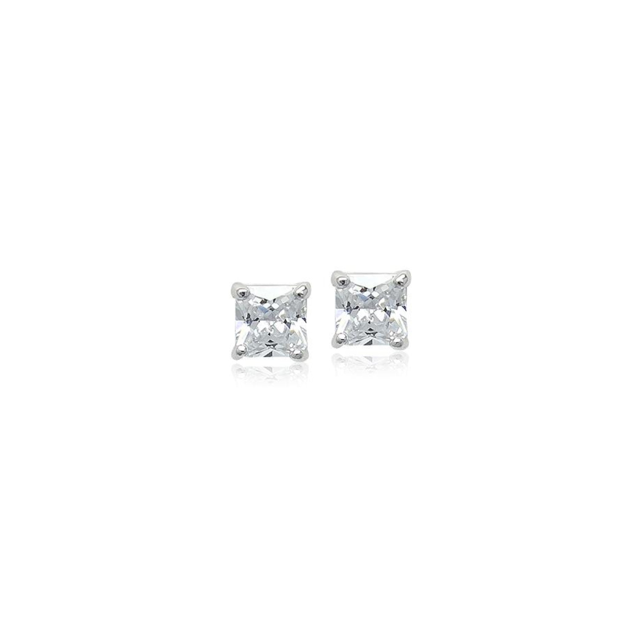 6mm Cubic Zirconia Solitaire Stud Earring.