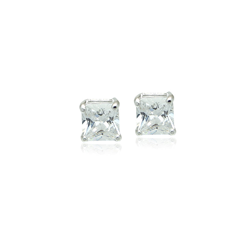 Cubic Zirconia Solitaire Stud Earring.