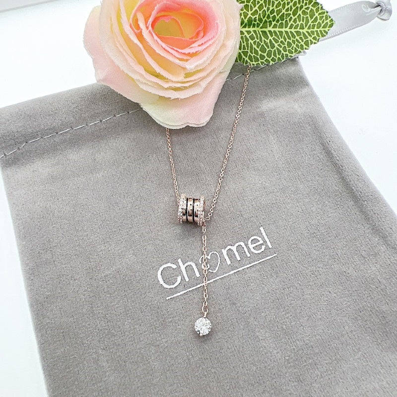 Tunnel Cubic Zirconia Necklace - CHOMEL