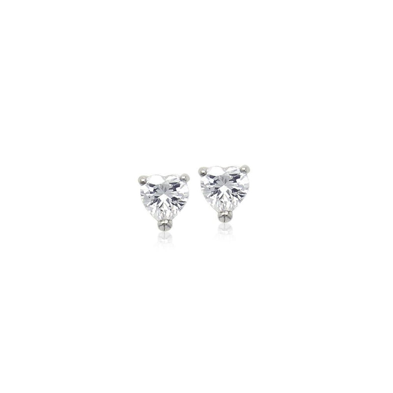 Heart 6mm Solitaire Cubic Zirconia Earring.