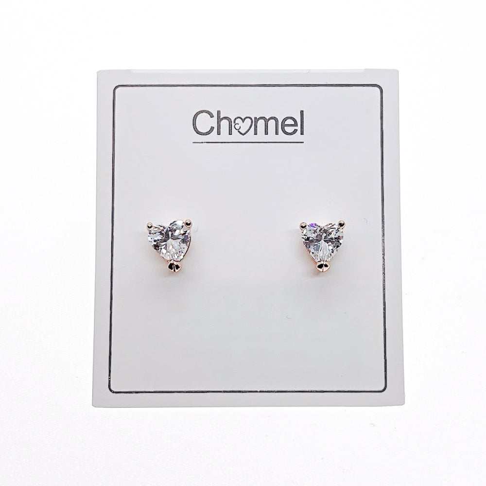 Heart 6mm Cubic Zirconia Solitaire Stud Earring – CHOMEL